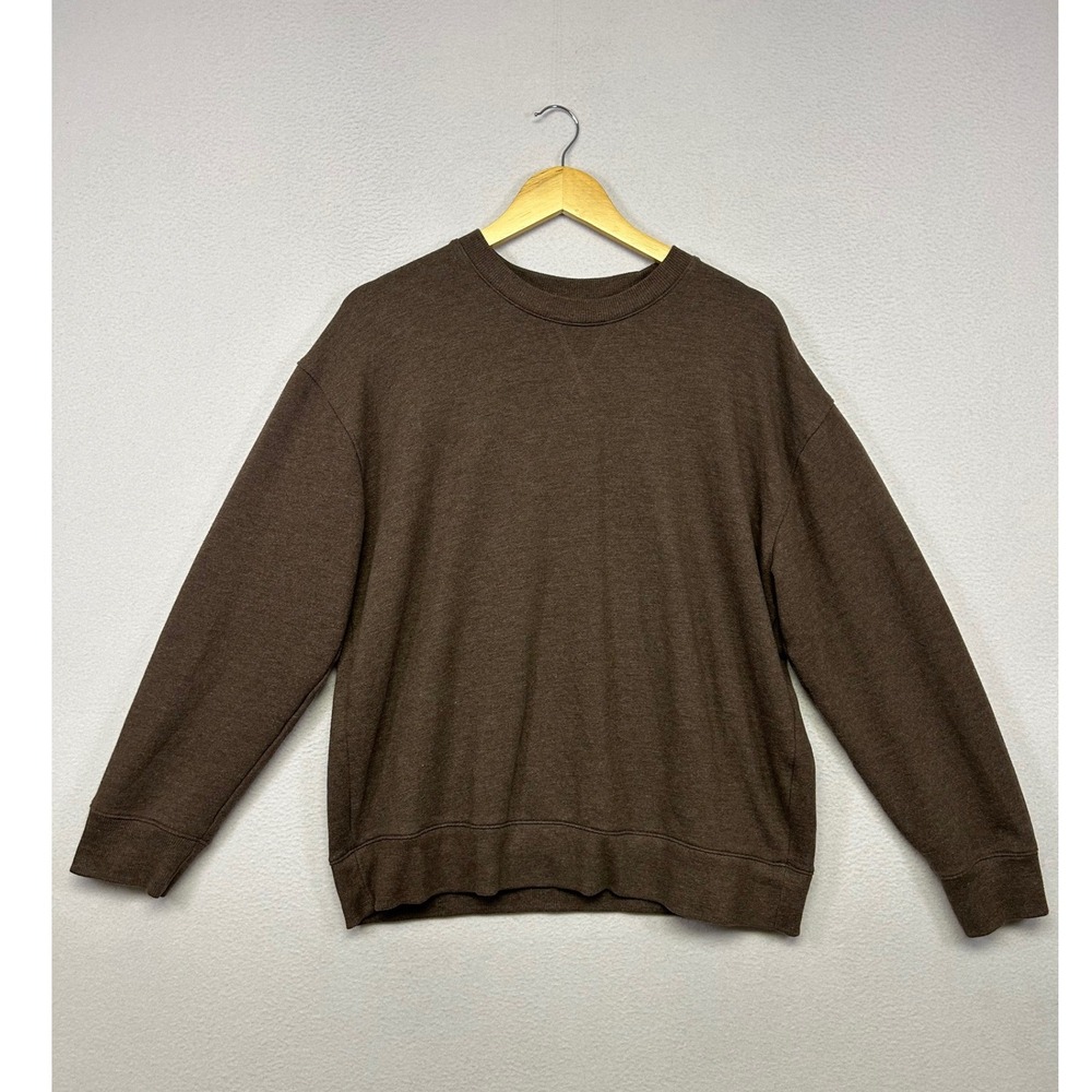 Minimalist Earth Tone Time and Tru Womens L 12-14 Brown Crewneck Sweatshirt
